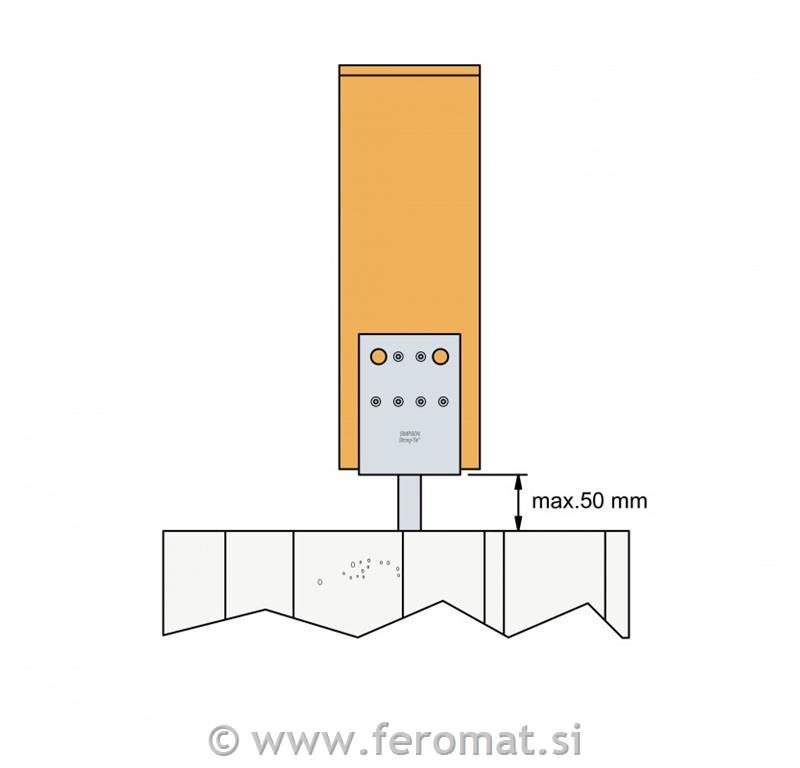 Nosilec stebra SIMPSON PPD 100X90